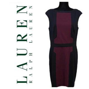 Ralph Lauren fully lined colorblock sheath dress